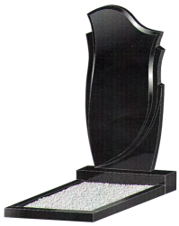 Памятник гранитный черный бутон цветка