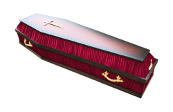Гроб комбинированный бархатный бордовый